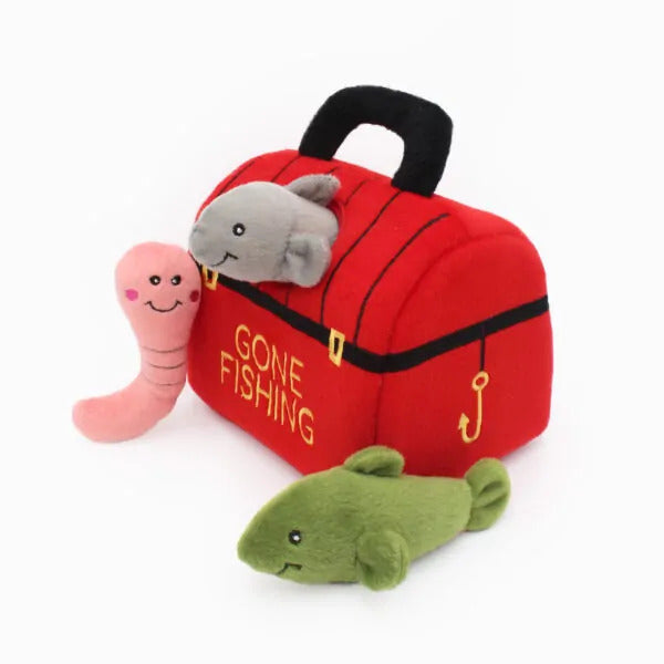 Fish Tackle Box Dog Toy