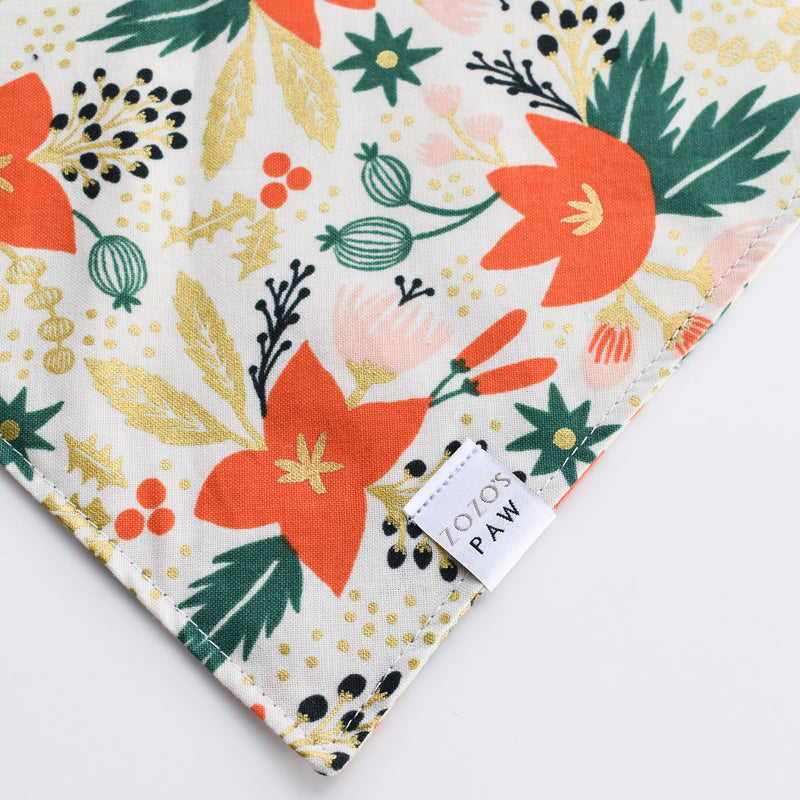 Prancing Poinsettias Dog Bandana