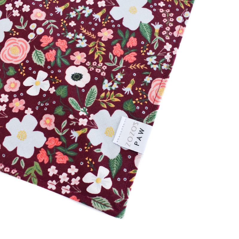 Burgundy Blossoms Dog Bandana
