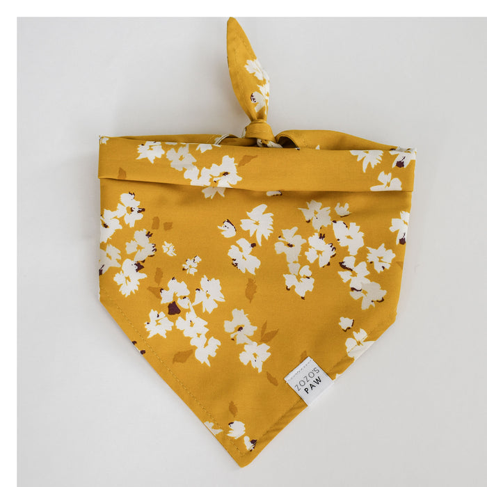 Mustard Magnolia Dog Bandana