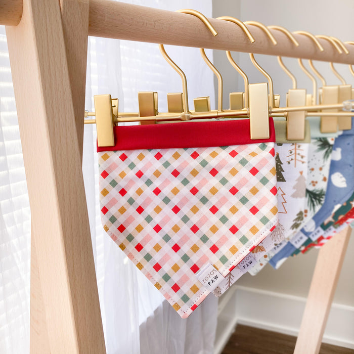 Noel Plaid Dog Bandana