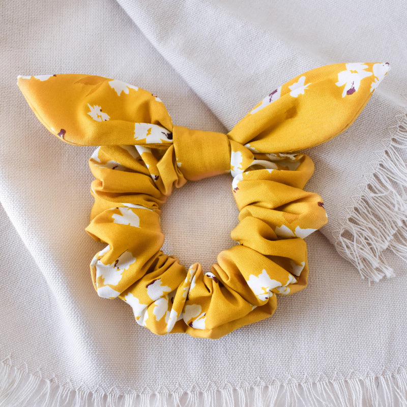 Mustard Magnolia Scrunchie