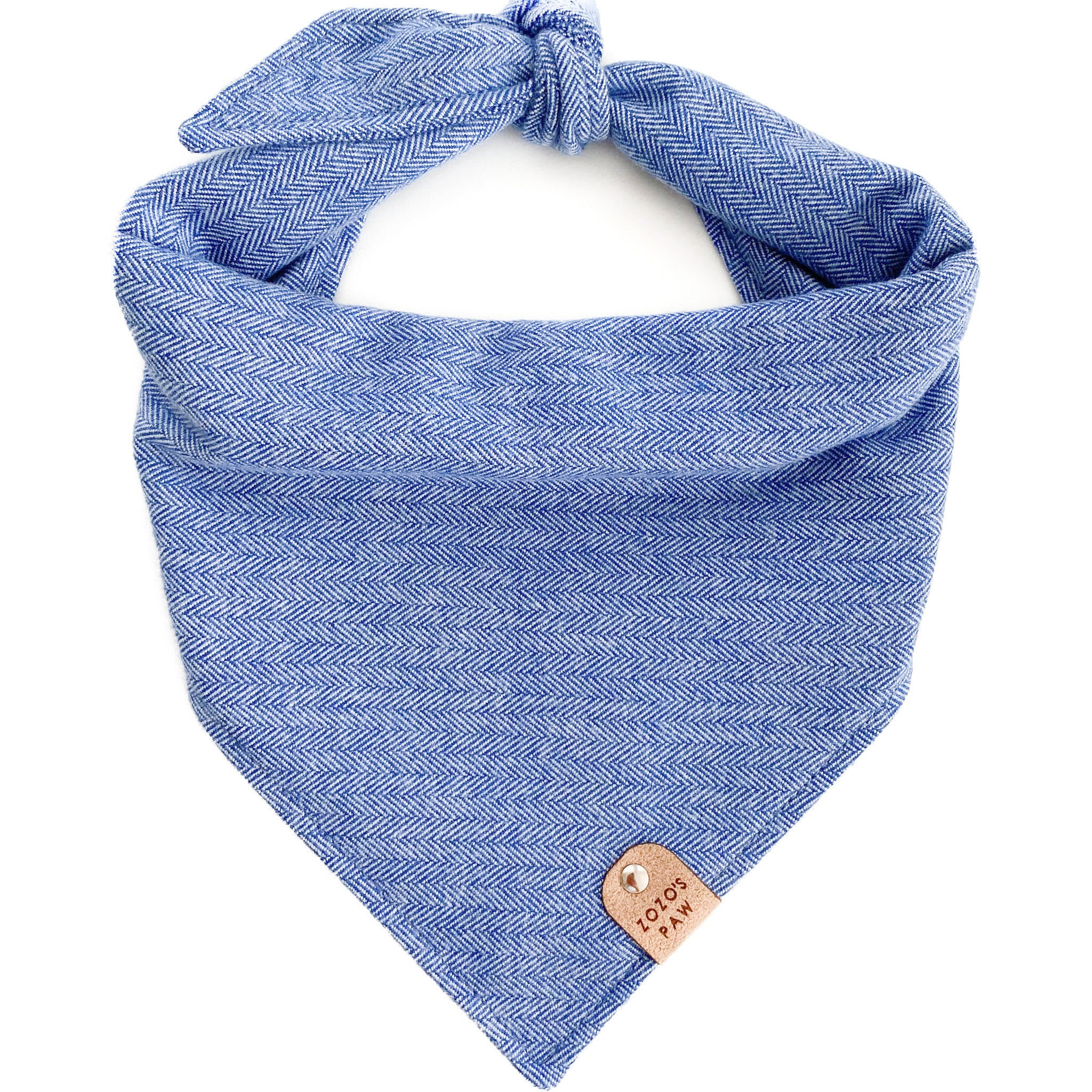 Blue Herringbone Dog Bandana