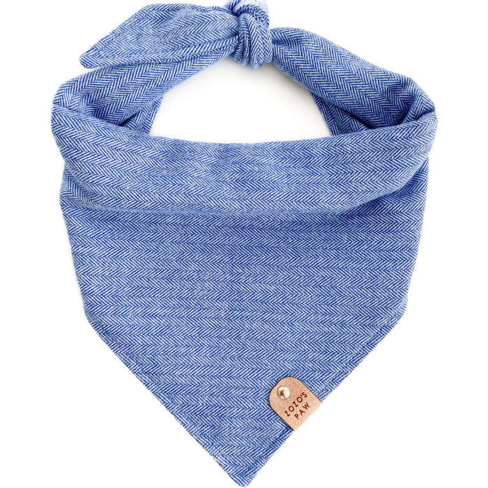 Blue Herringbone Dog Bandana