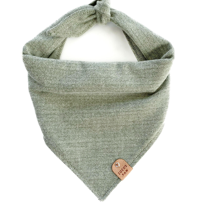 Sage Herringbone Dog Bandana
