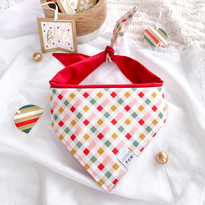 Noel Plaid Dog Bandana