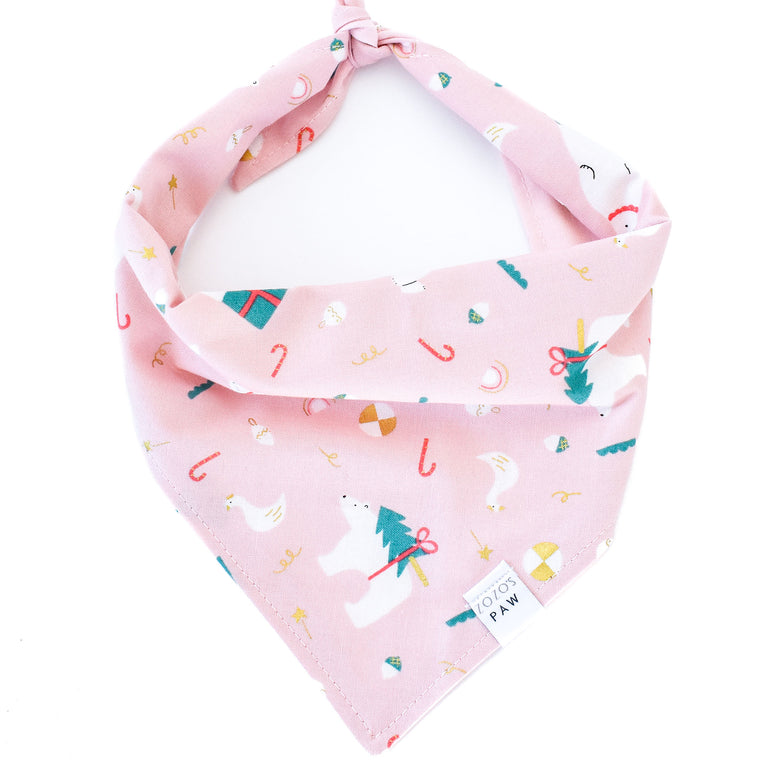 Pink Polar Express Dog Bandana