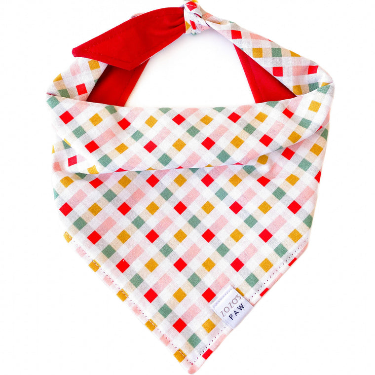 Noel Plaid Dog Bandana