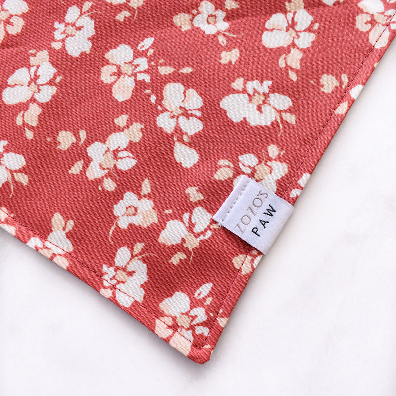 Ravishing Red Floral Dog Bandana