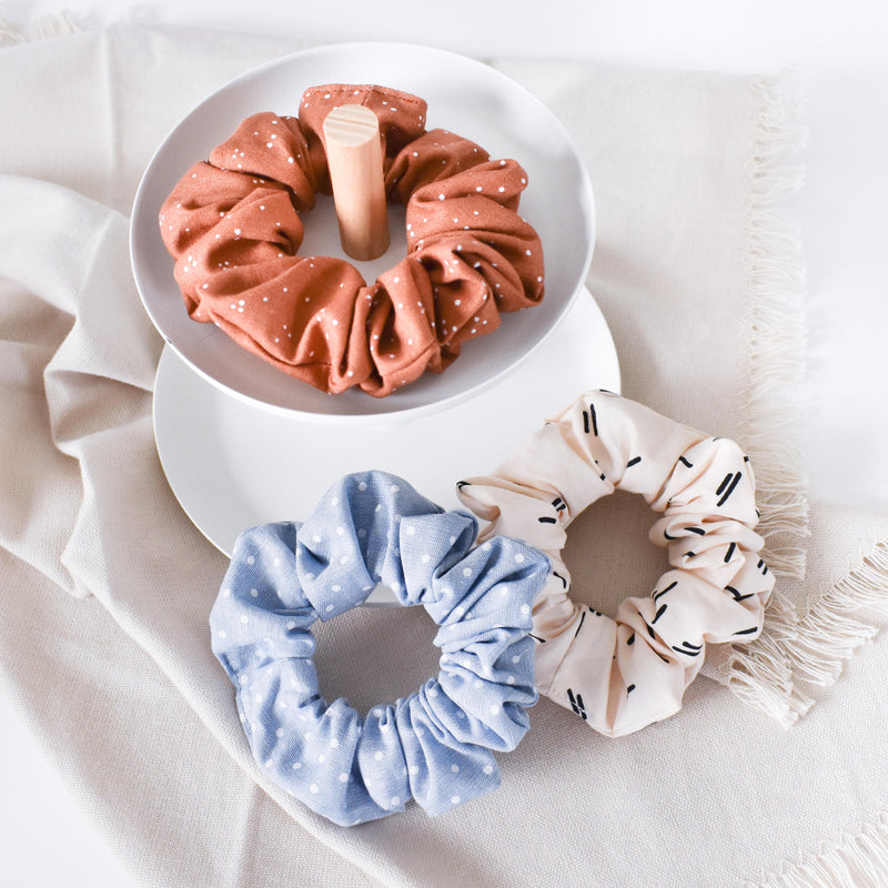 Chambray Dots Scrunchie