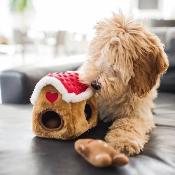 Gingerbread House Dog Toy