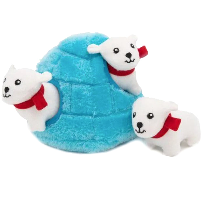 Polar Bear Igloo Dog Toy